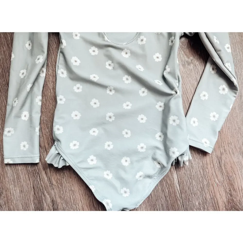 Quincy Mae Blooming Floral Flutter Rash Guard Swimsuit 4/5